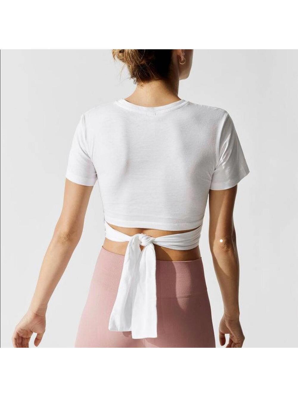 NWOT Varley Ruth Crop Top White Short Sleeve Tee XS - Picture 5 of 8